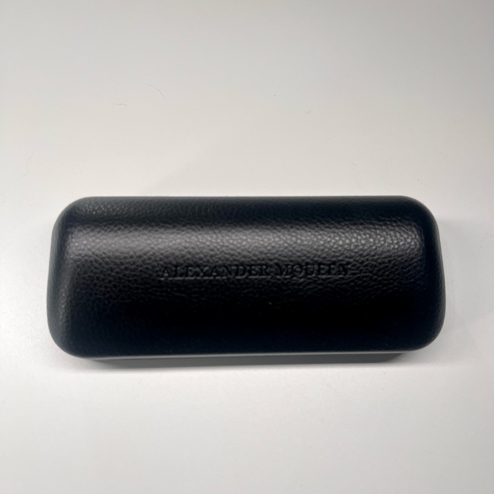 Alexander McQueen Black Leather Eyeglass Case